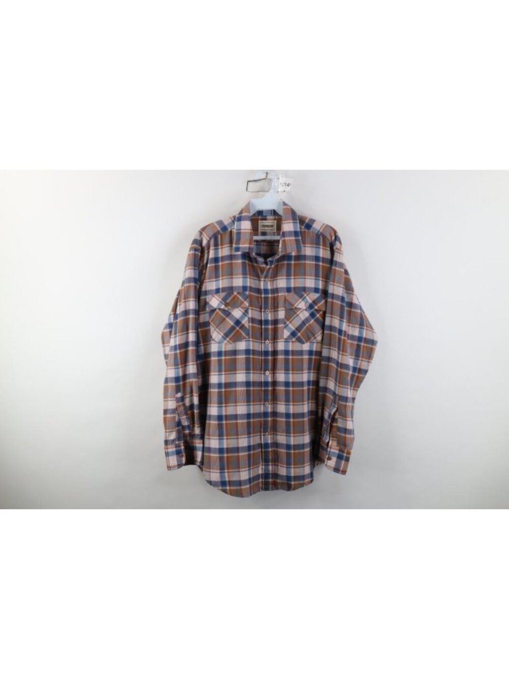 Vintage 70s Streetwear Mens Large Faded Flannel Western Button Shirt Plaid